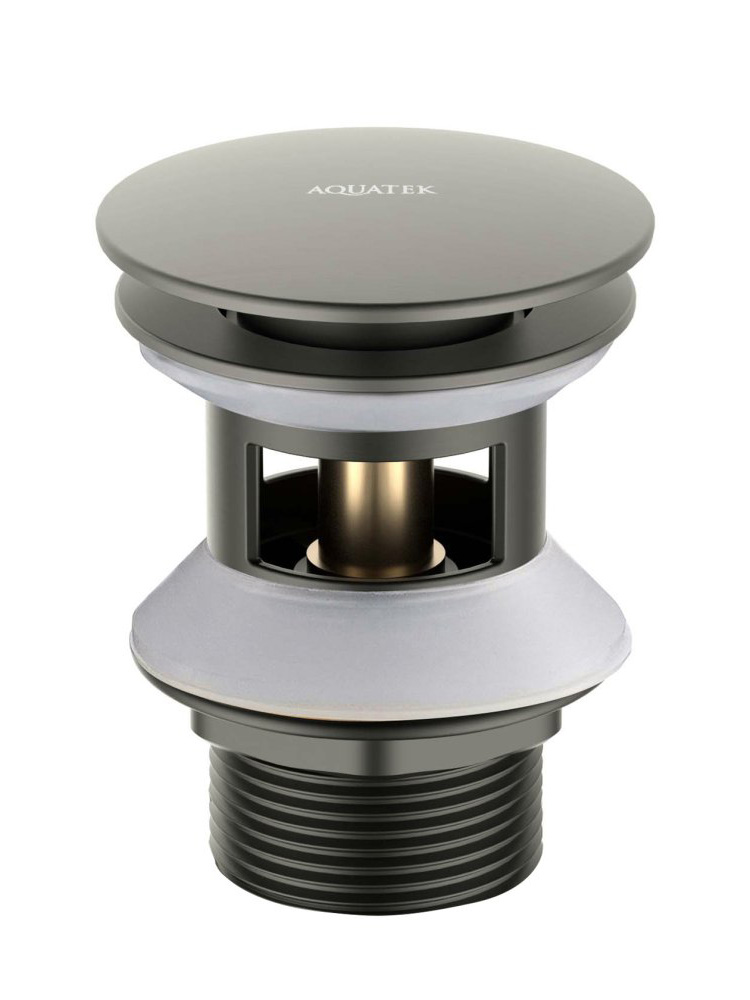 AQ6002BGM сливной набор для раковины Push-open с переливом, крышка круглая, оружейная сталь