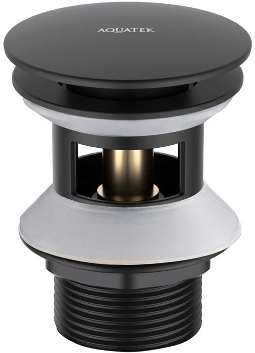 AQ6002MB сливной набор для раковины Push-open с переливом, крышка круглая, матовый черный